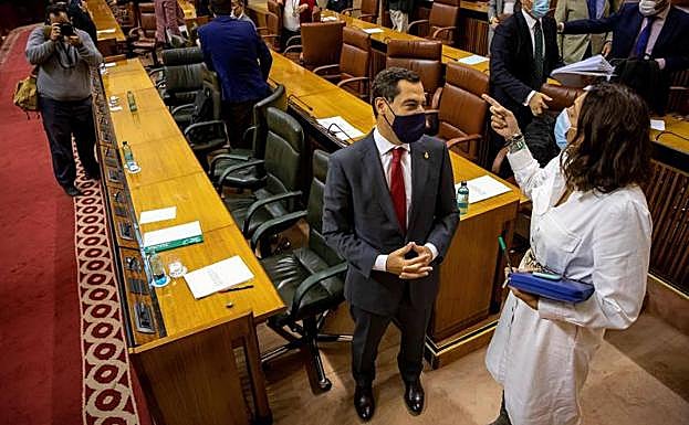 Segunda jornada del debate del estado de la Comunidad en el Parlamento andaluz en Sevilla