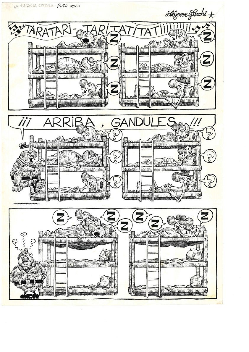 Una exposición retrospectiva del Instituto Quevedo de la Universidad de Alcalá de Henares con viñetas publicadas en SUR, El Mundo, El Jueves, ABC o Súper Mortadelo, entre otras publicaciones.