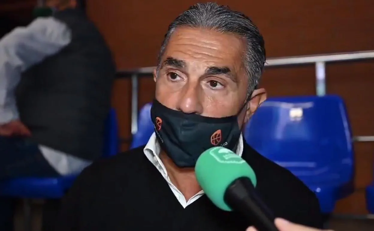 Sergio Scariolo, entrevistado el miércoles en el Palacio de los Deportes. 