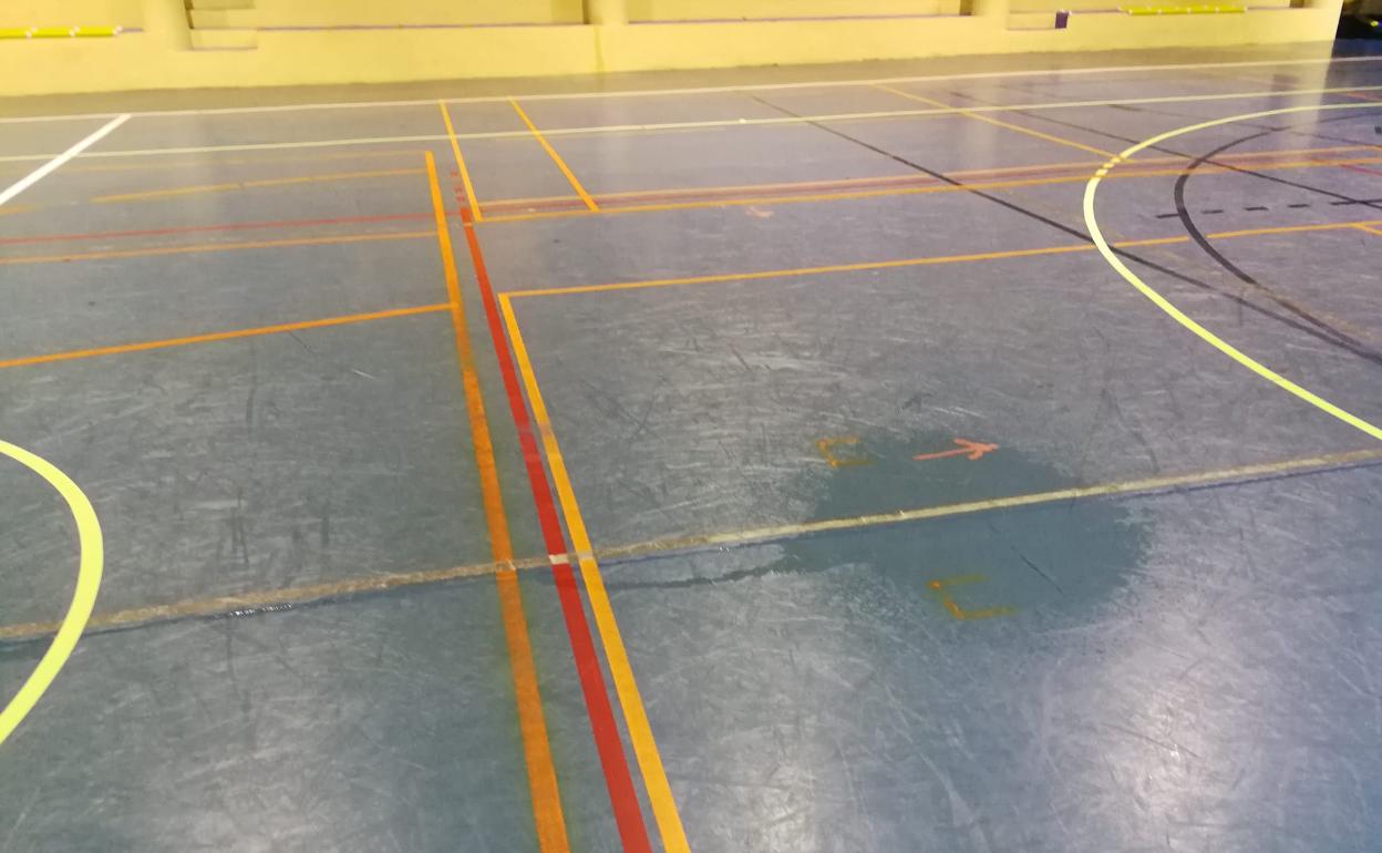 Quejas por las goteras en el pabellón polideportivo del IES Sierra Almijara de Nerja