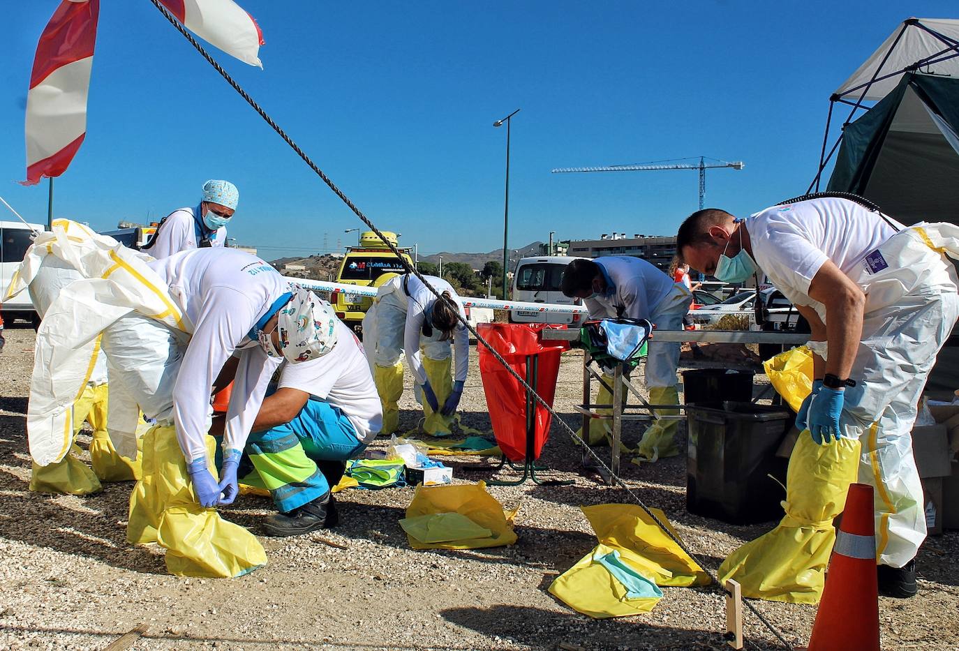 Han participado la Policía Local y Bomberos de Málaga, SUMMA, Cruz Roja y los alumnos del máster de Counseling e Intervención en Urgencias y Catástrofes 