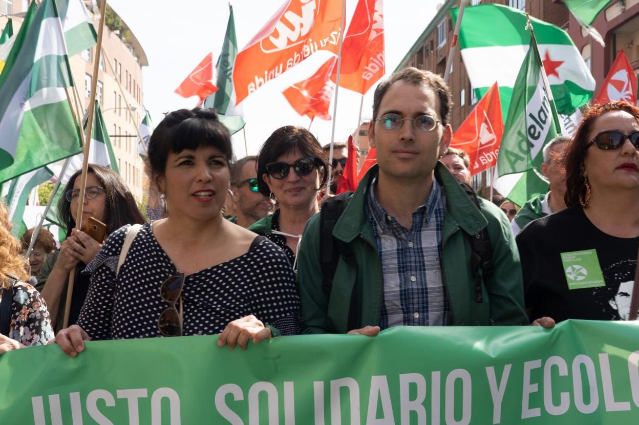 Teresa Rodríguez y Toni Valero el pasado 28 de febrero, antes de la ruptura. sur