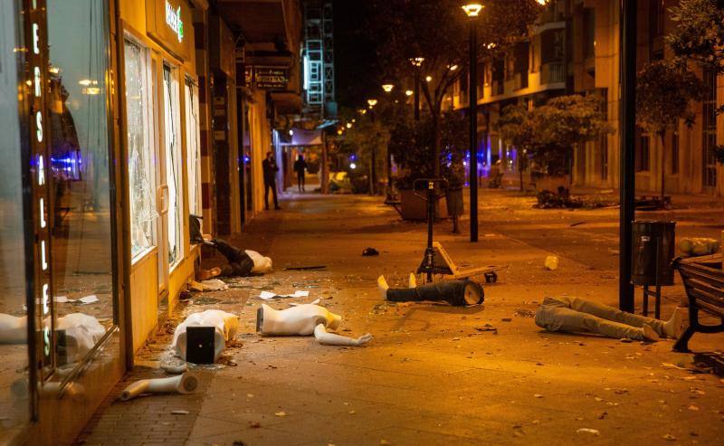 Las calles de Logroño registran una noche violenta.