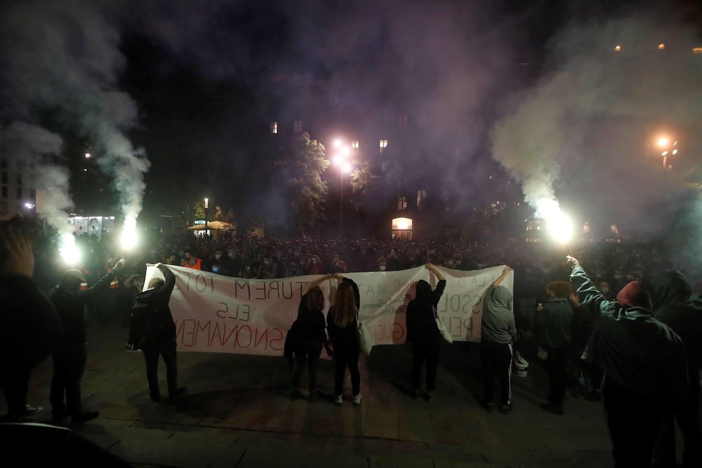 Noche de altercados en Barcelona