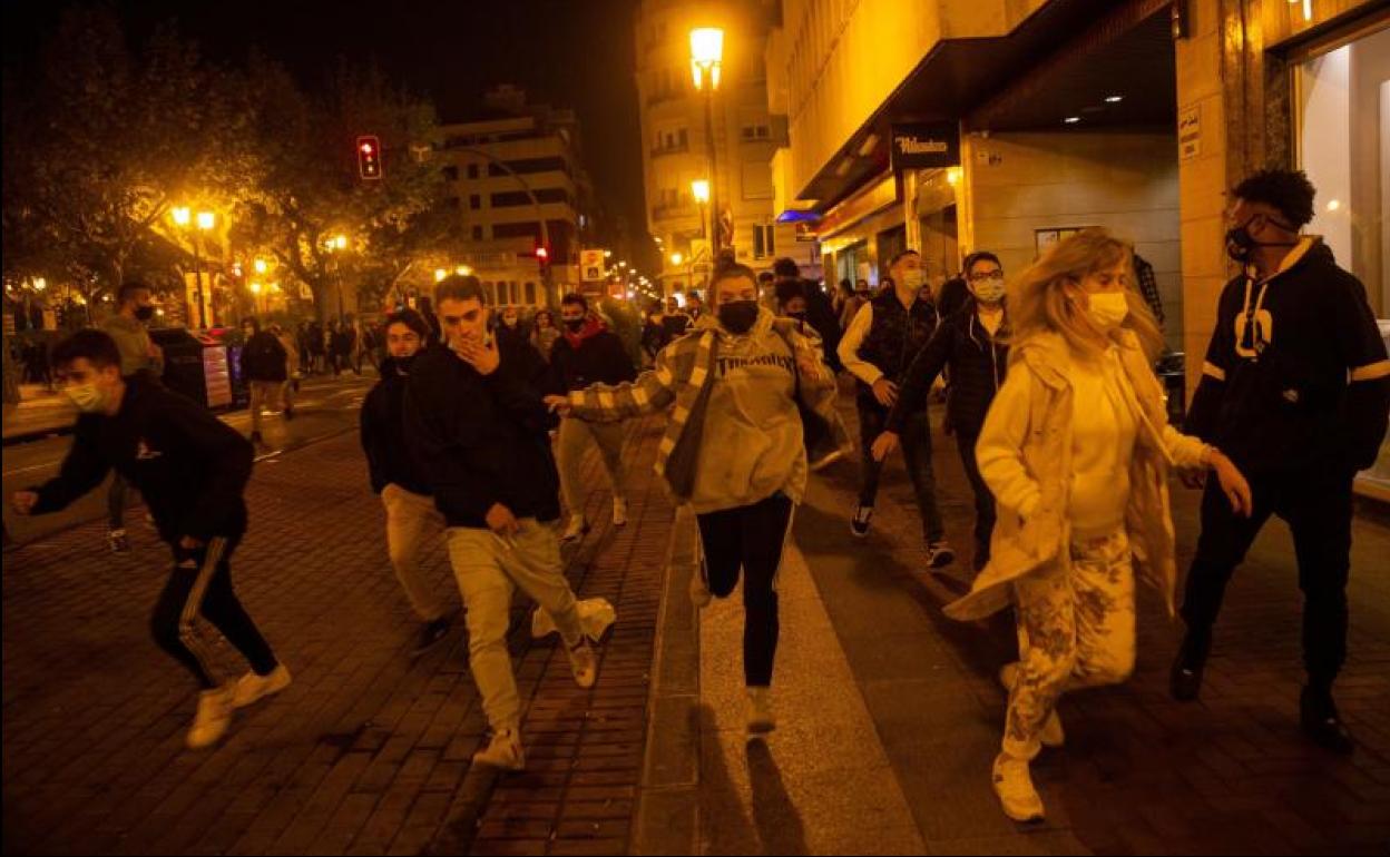 Radicales en el centro de Logroño