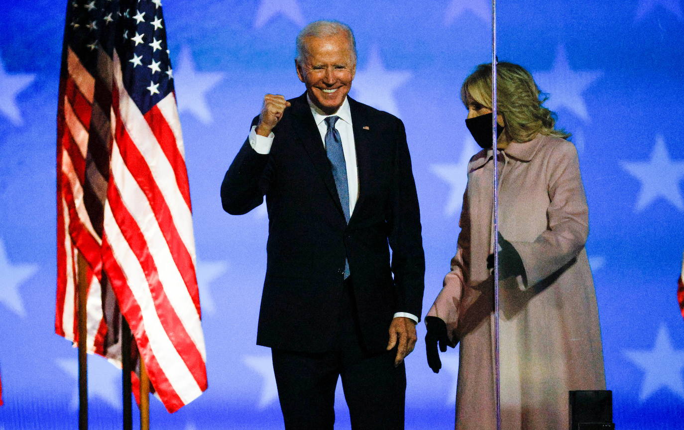 Joe Biden habla antes de saber el resultado definitivo de las eleciciones presidenciales.