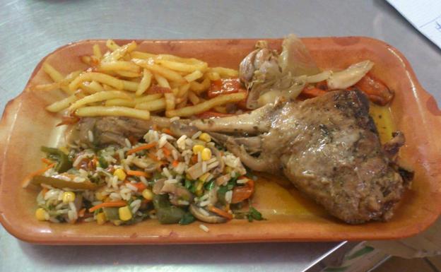 Plato de cordero en Venta San Juan. 