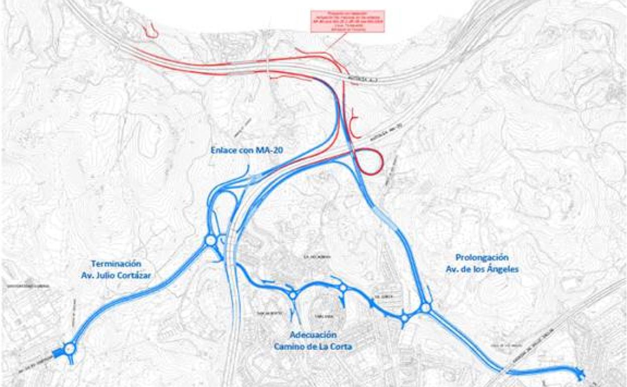 Propuesta de enlaces para mejorar el acceso viario a la zona donde se ubicará el nuevo hospital. 