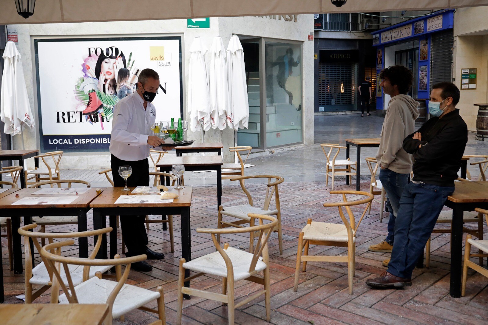 El cierre de los comercios en Málaga deja un Centro mudo y de calles vacías