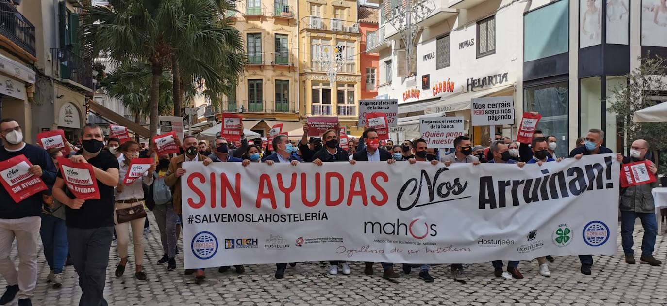 Protesta de los hosteleros de Málaga. 