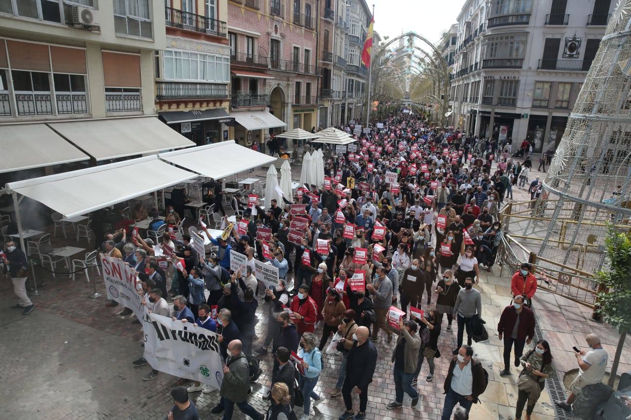 Protesta de los hosteleros de Málaga. 