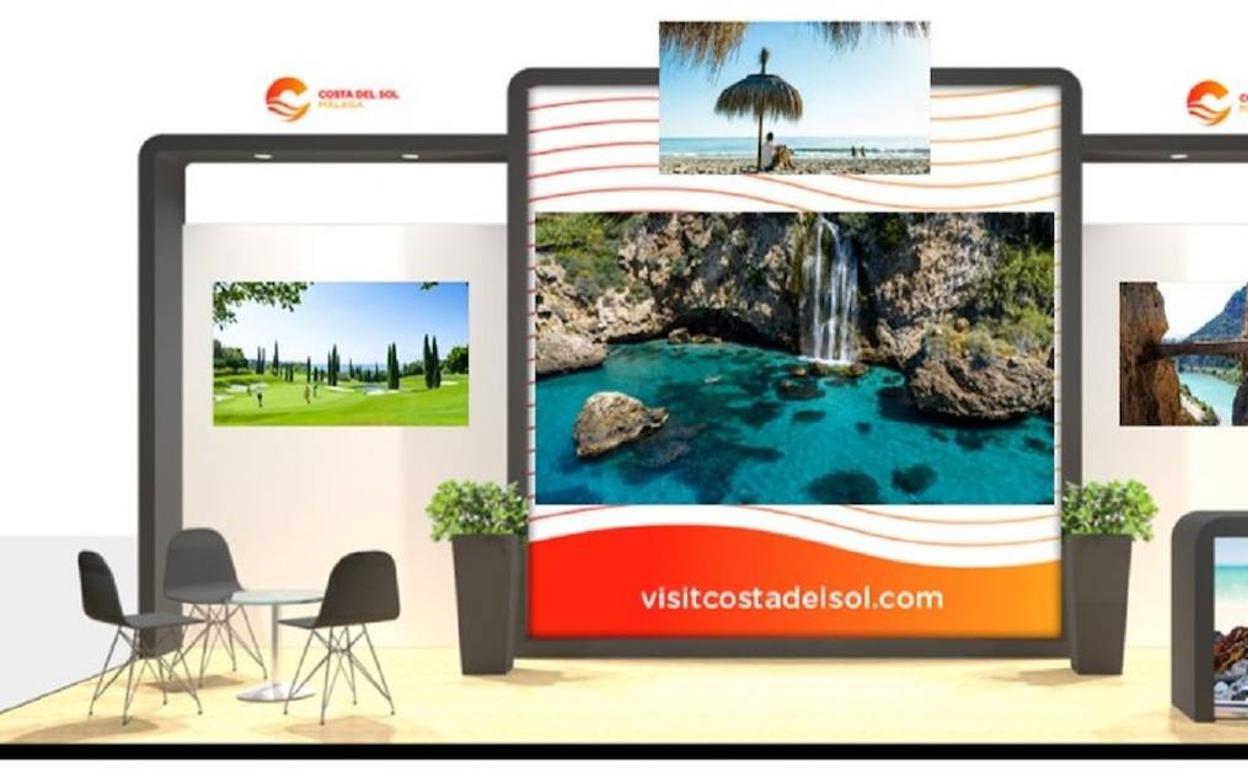 Vista del expositor virtual de la Costa del Sol en la WTM de Londres. 