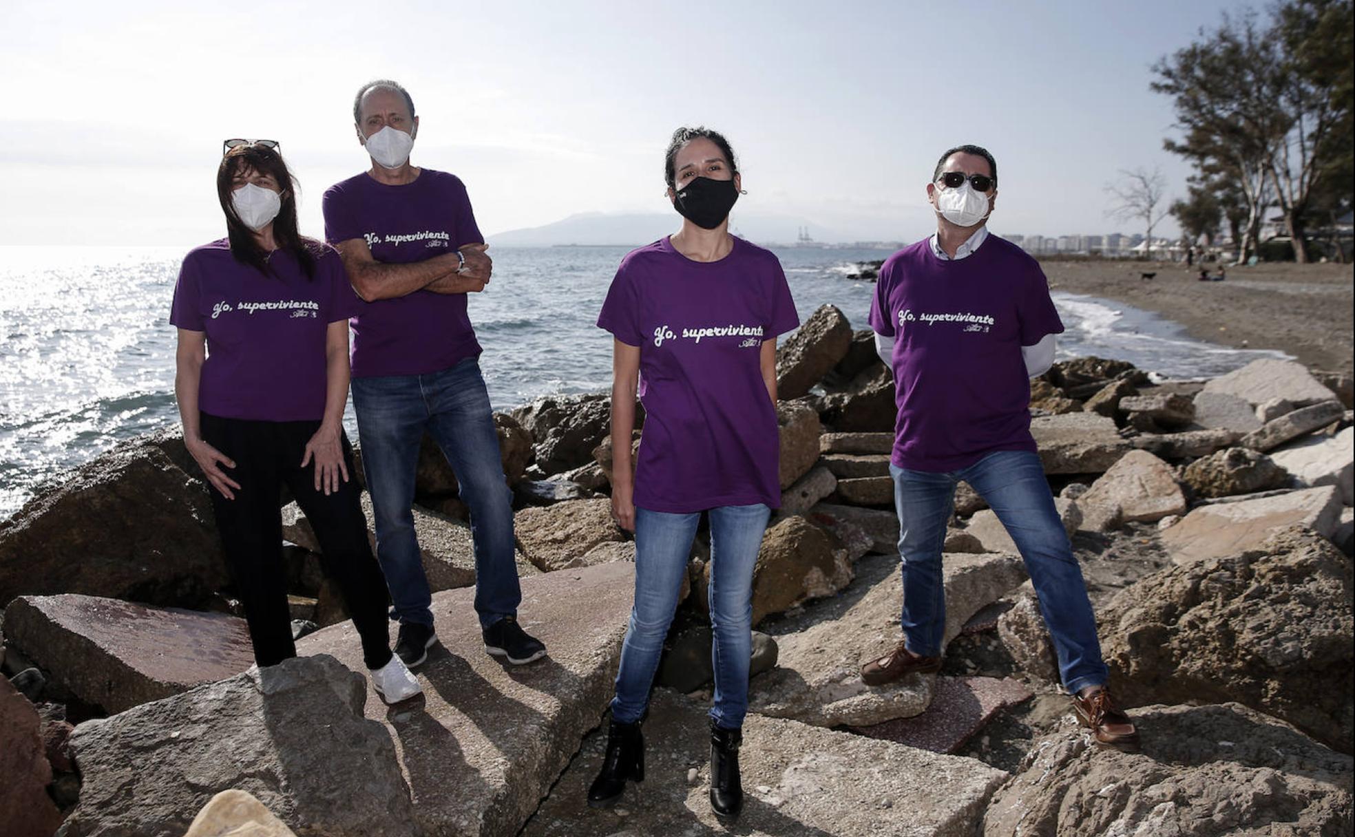 Carmen, Pepe, Merche y Ramón, en los Baños del Carmen. 