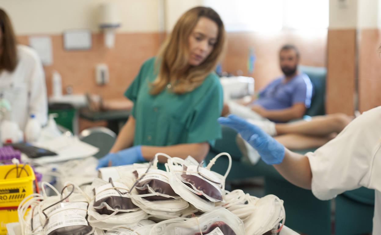 Imagen de archivo de una colecta de donación de sangre del CRTS. 