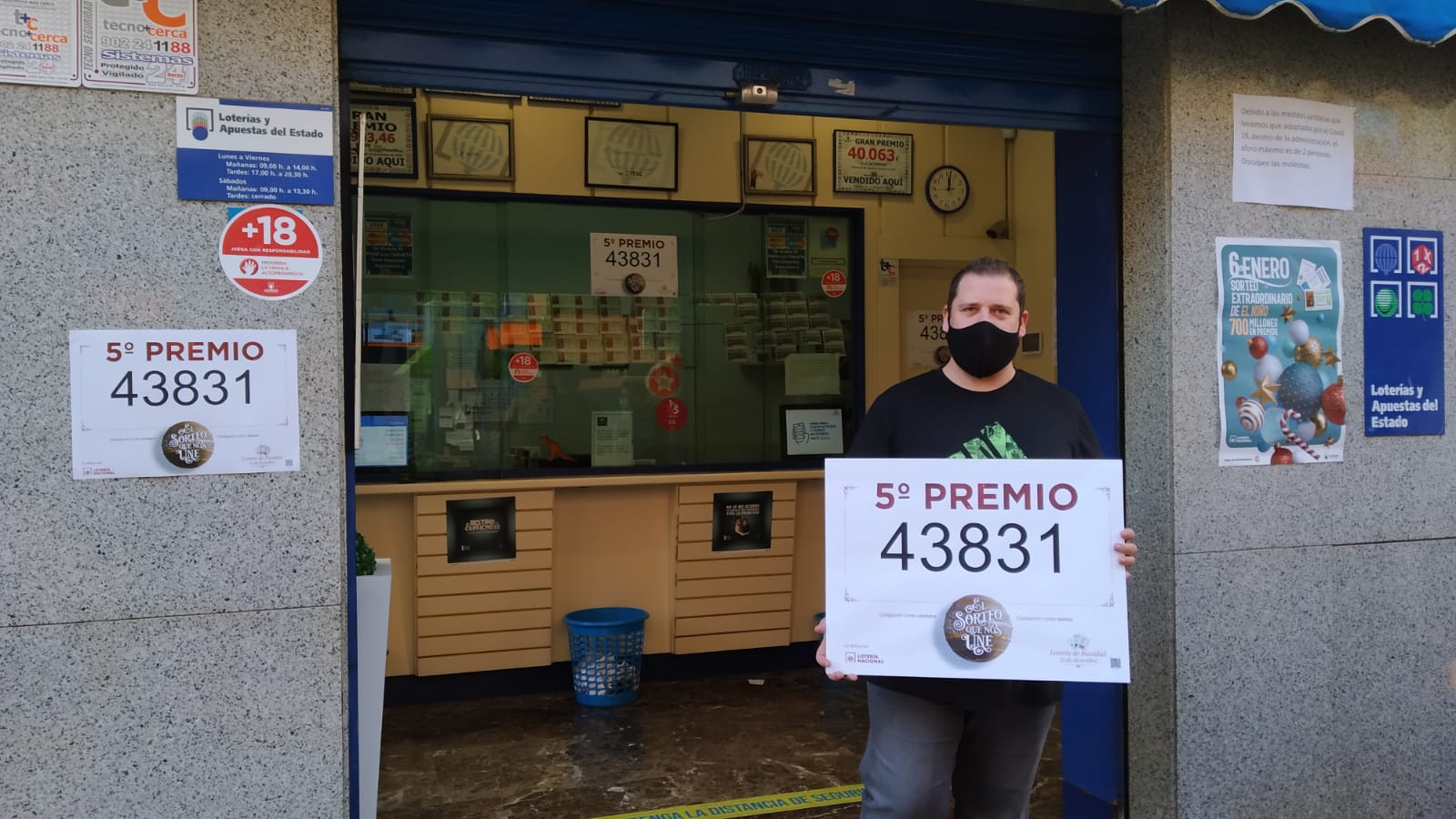 Administración de lotería de la calle la Unión de la capital donde se ha vendido un quinto (43831)