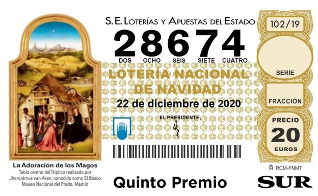 28674 | Quinto premio de la Lotería de Navidad 2020