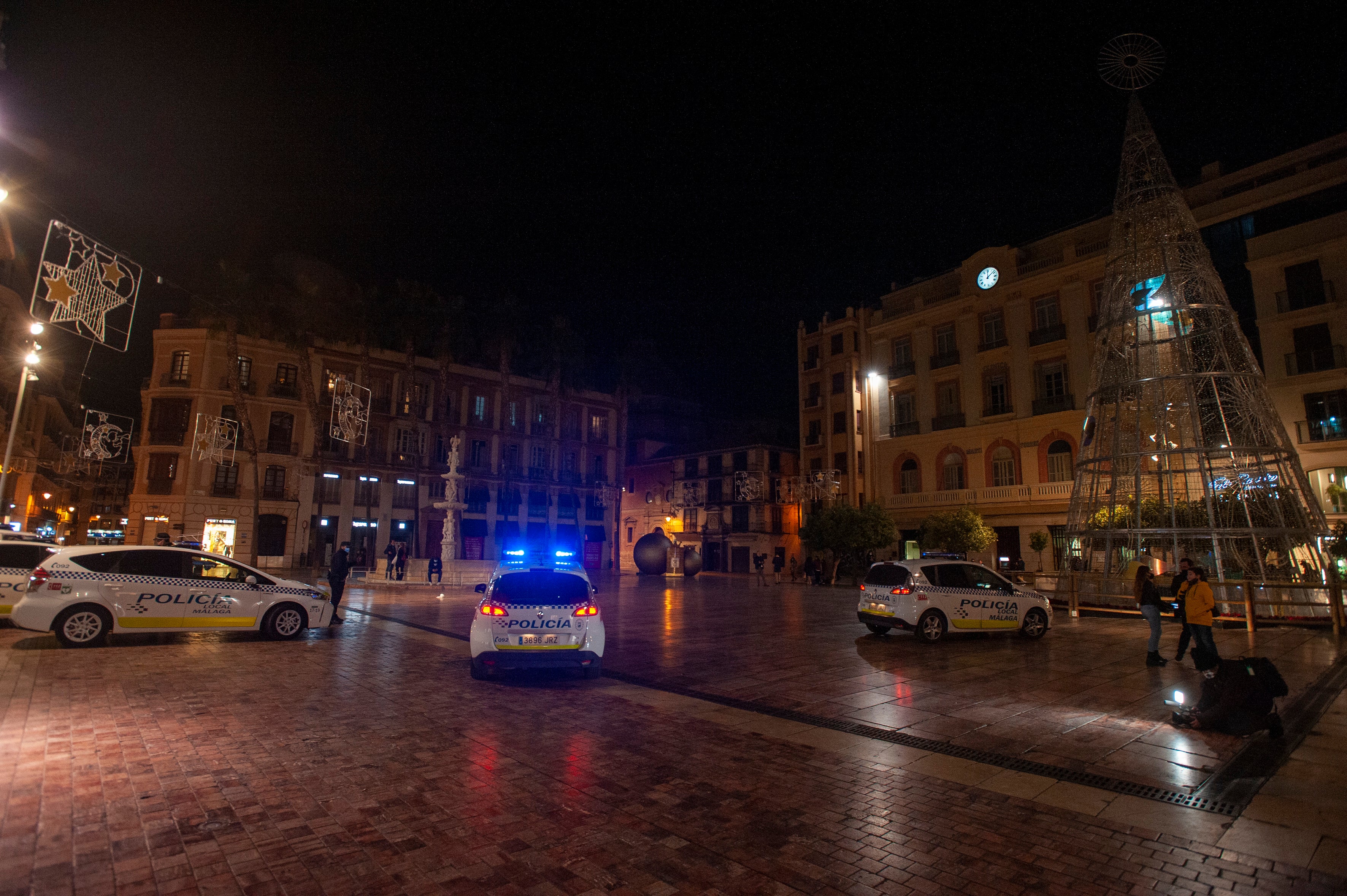 La Nochevieja más atípica debido a la pandemia del coronavirus en el Centro de Málaga