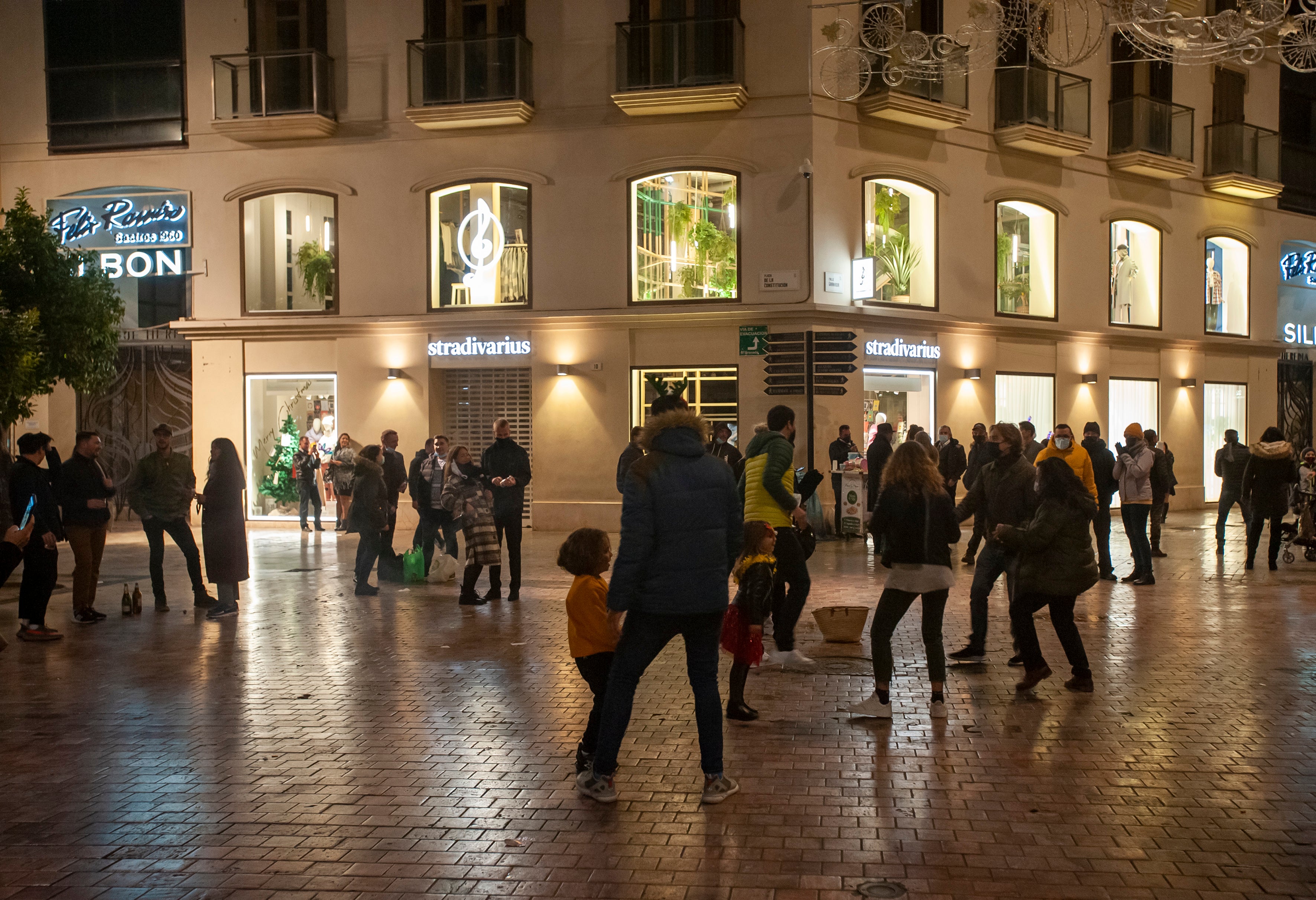 La Nochevieja más atípica debido a la pandemia del coronavirus en el Centro de Málaga