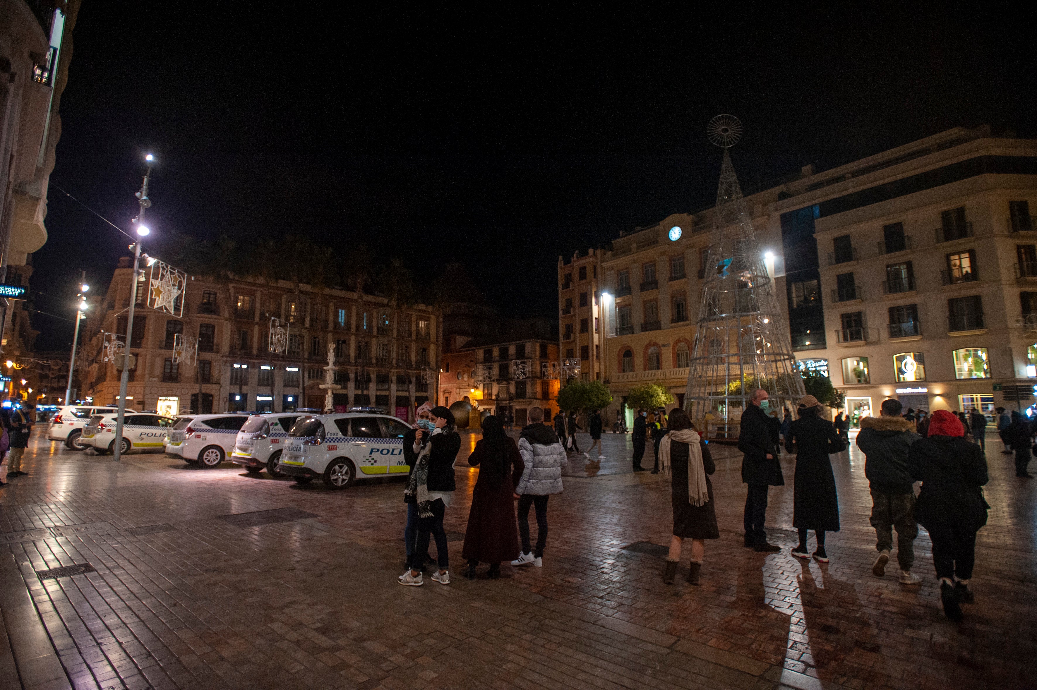 La Nochevieja más atípica debido a la pandemia del coronavirus en el Centro de Málaga