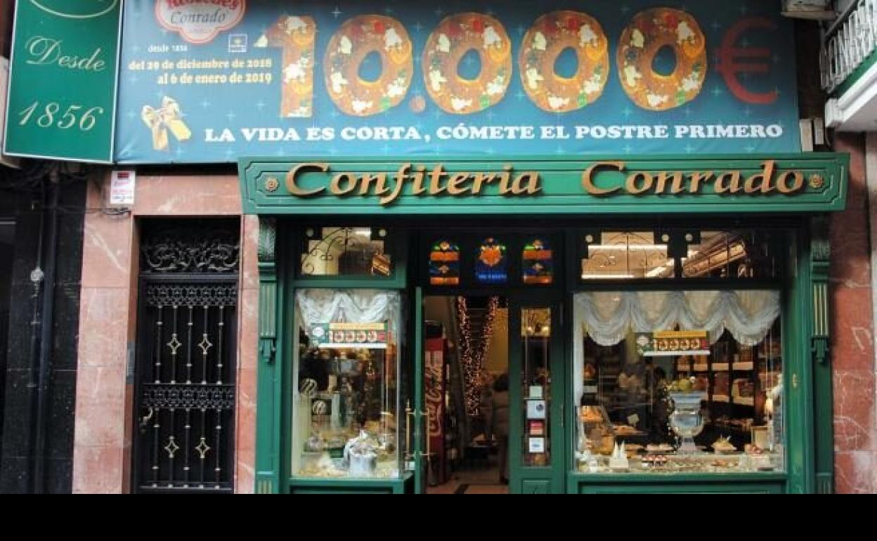 Fachada exterior de la confitería leonesa. 