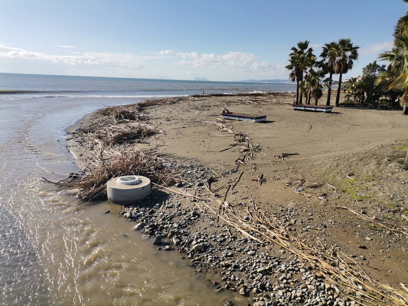 Restos en la playa de Estepona. 