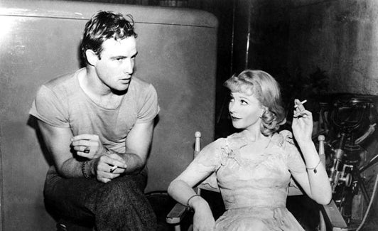 Brando y Leigh en un descanso del rodaje
