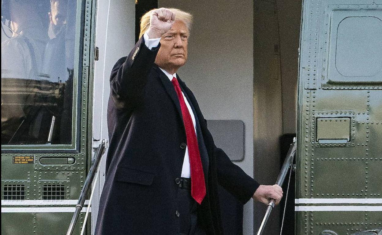 Donald Trump, antes de abandonar la Casa Blanca en su último día de mandato.