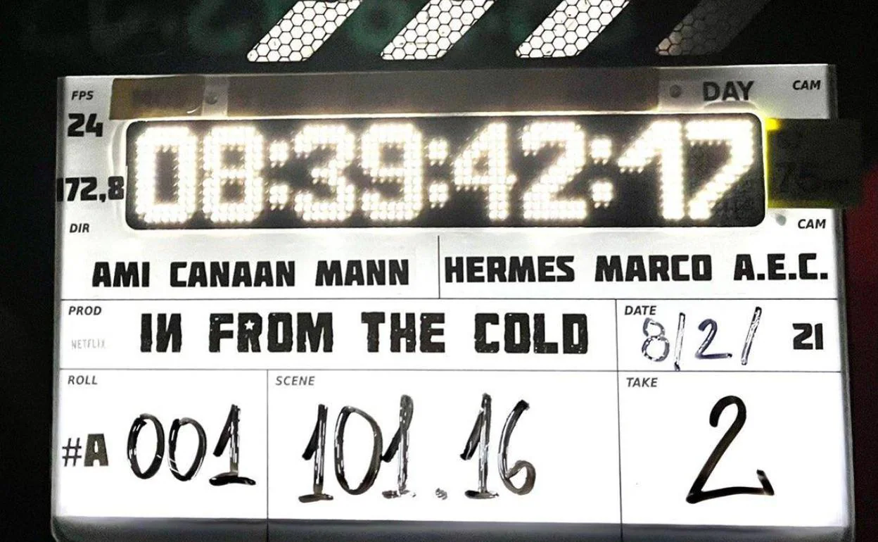 Claqueta de rodaje del primer día de filmación de 'In From the Cold'. 