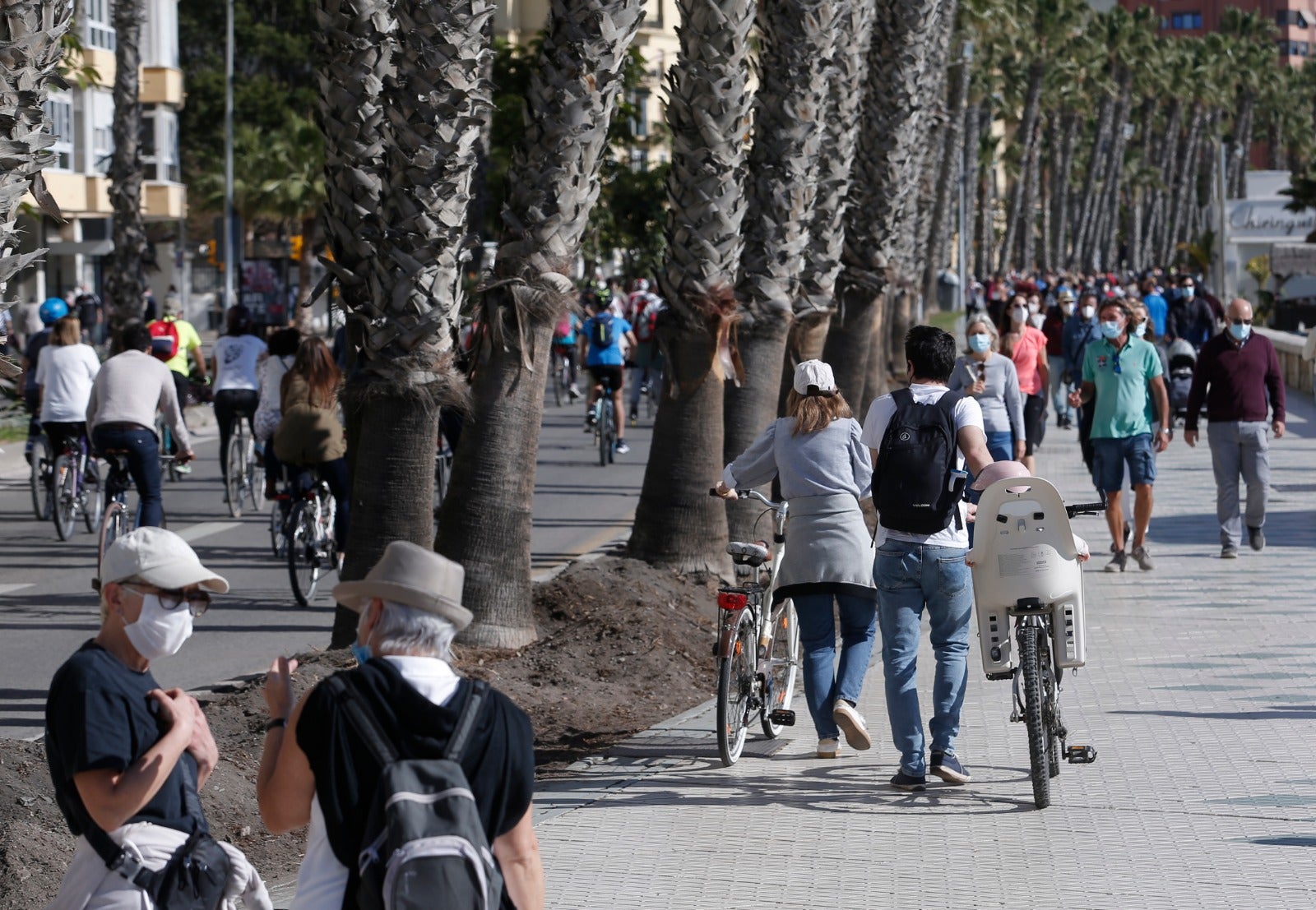 Más de un millar de ciclistas reclaman carriles bici segregados del tráfico durante una 'bicifestación' celebrada en la capital