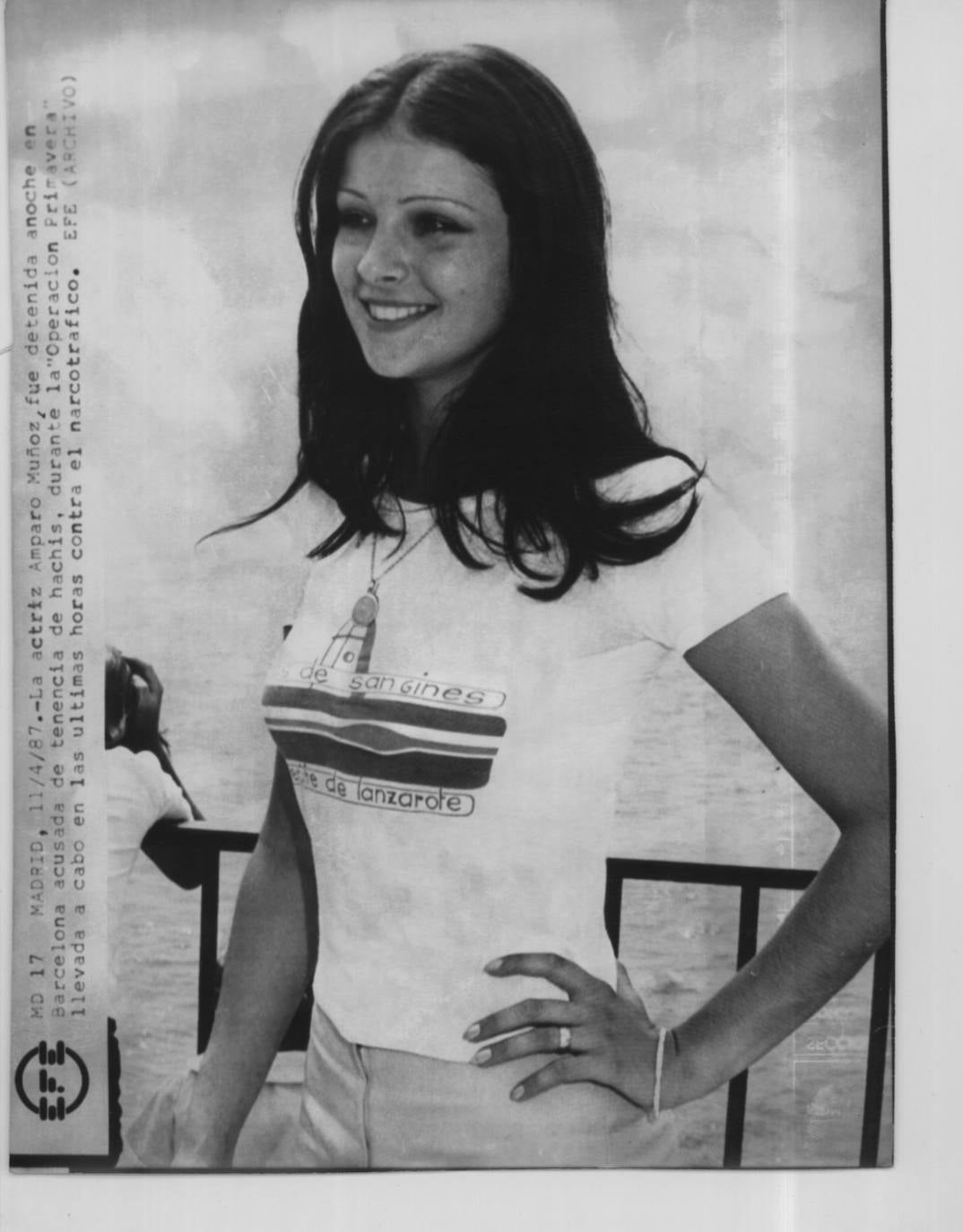 Una joven Amparo Muñoz en 1974.