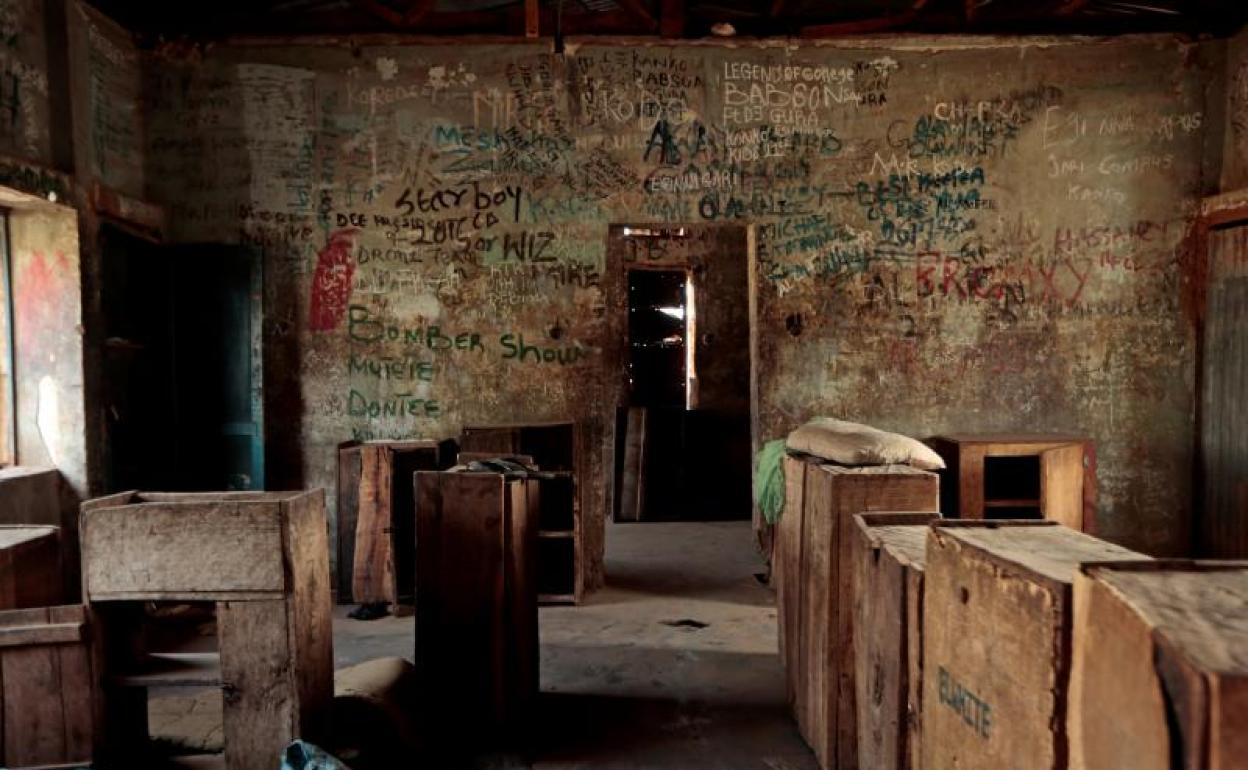 Imagen de la última escuela atacada. 