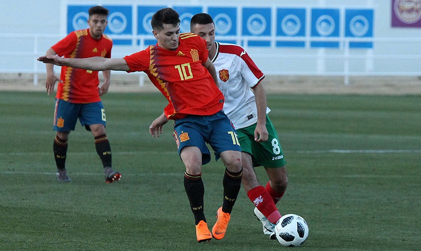 Brahim, durante un partido con la selección española sub-21.