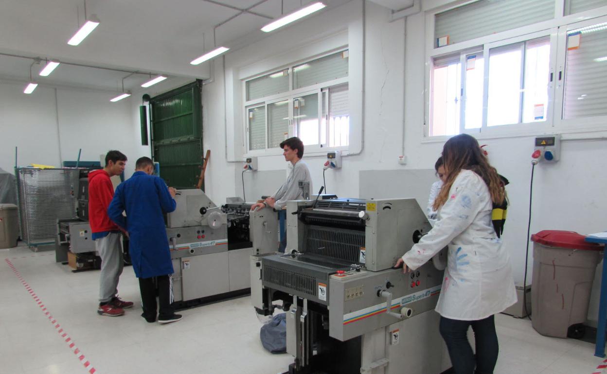 Taller de impresión gráfica del IES Rosaleda de Málaga. 