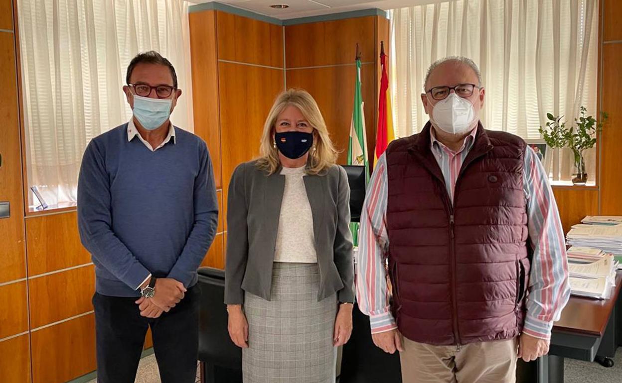 Bautista, Muñoz y Guzmán en la reunión de seguimiento de ayer. 