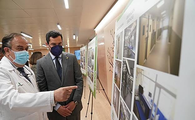 Moreno, en la visita este lunes en Sevilla las nuevas instalaciones del Hospital Universitario Virgen Macarena