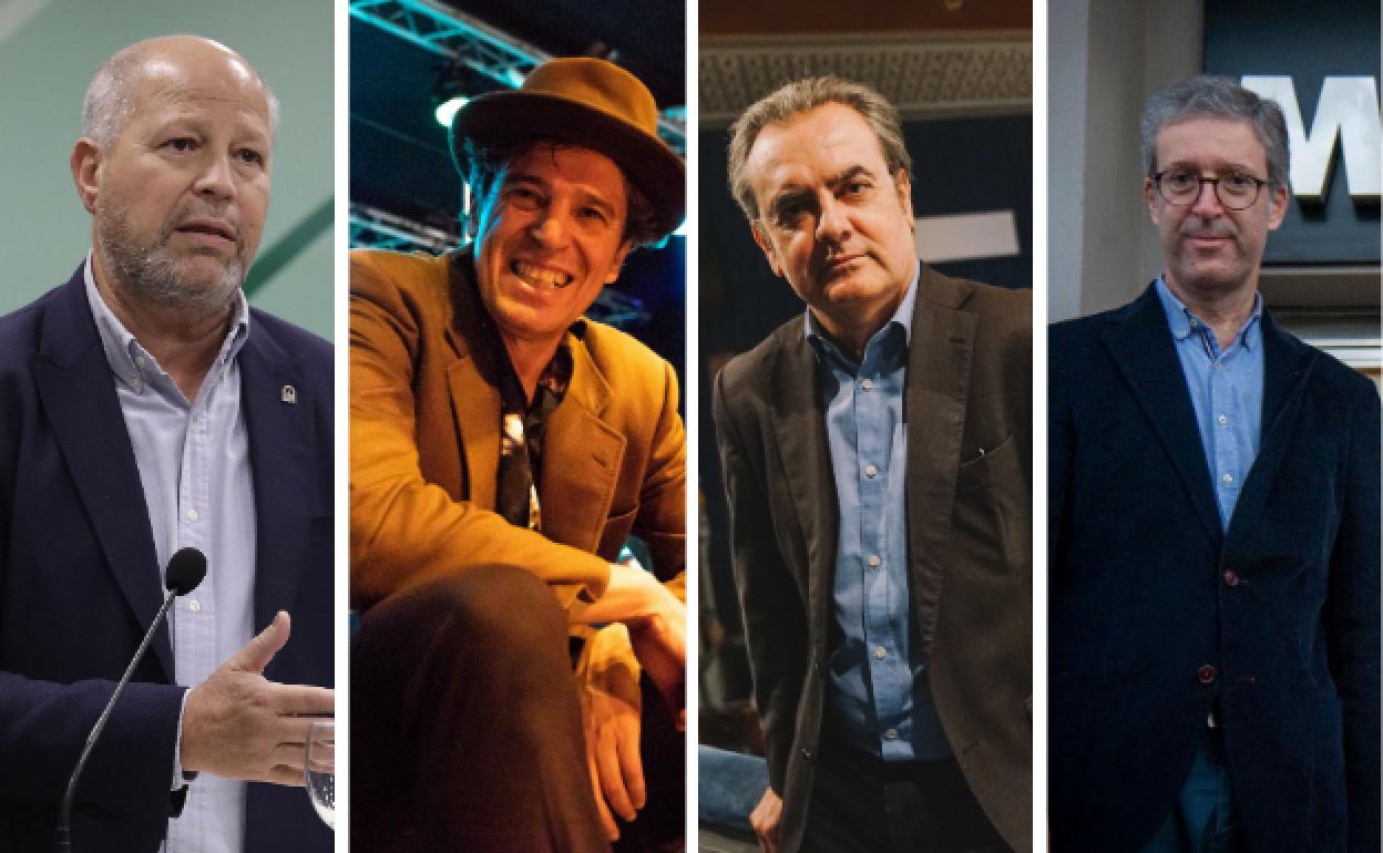 Javier Imbroda, Javier Ojeda y Juan Antonio Vigar y Daniel Rodríguez, invitados esta noche en 'La Alameda'. 