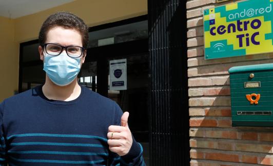 Alberto, en el instituto donde estudió Secundaria y Bachillerato, el Pedro Espinosa de Antequera. 