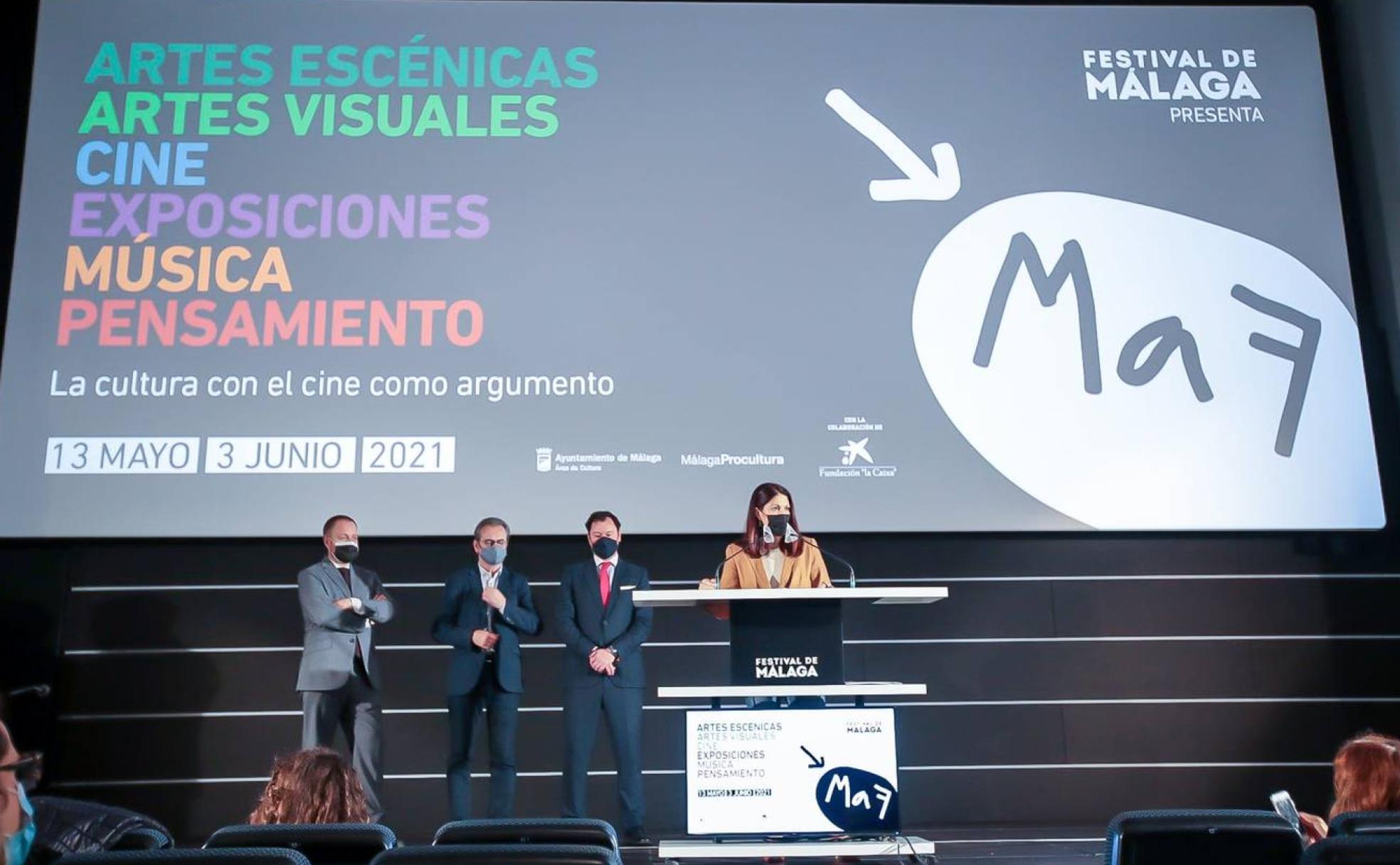 Detalle de la presentación del MaF este martes en el Cine Albéniz.