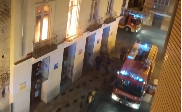 Vista del incendio.