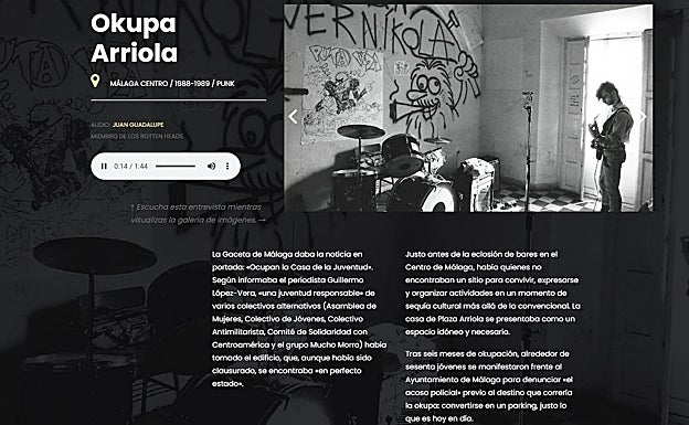 Una de las ventanas del documental web.