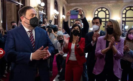 Junqueras, este viernes en el Parlament.