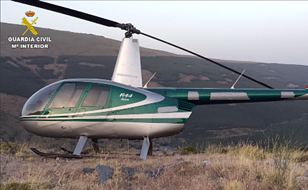 Helicóptero empleado por la organización y detectado por la Guardia Civil. 