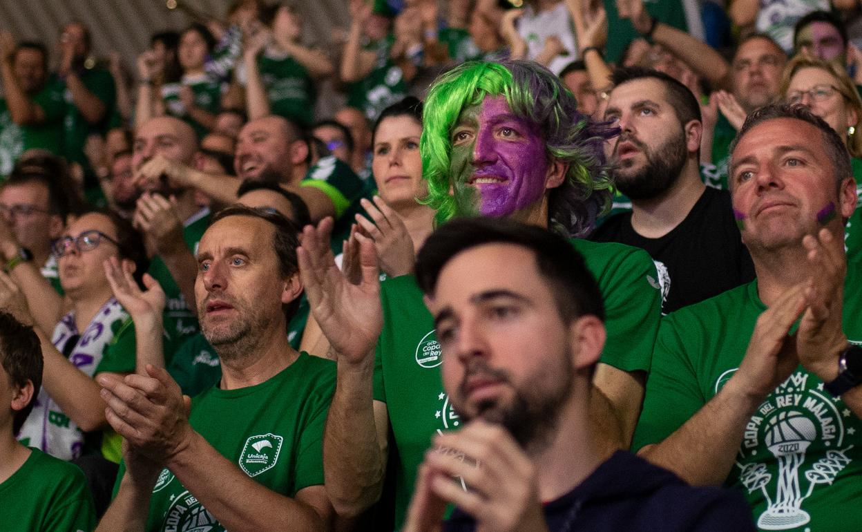 Aficionados del Unicaja, durante la Copa del Rey de 2020 celebrada en Málaga. 