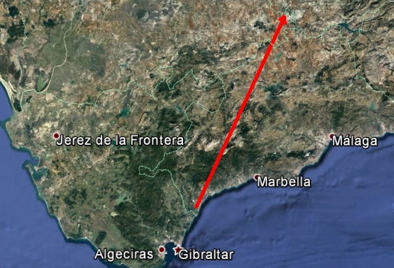 Mapa de su trayectoria.