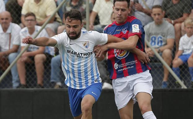 Javi Jiménez, en un partido con el Atlético Malagueño, el filial del Málaga, en 2017.