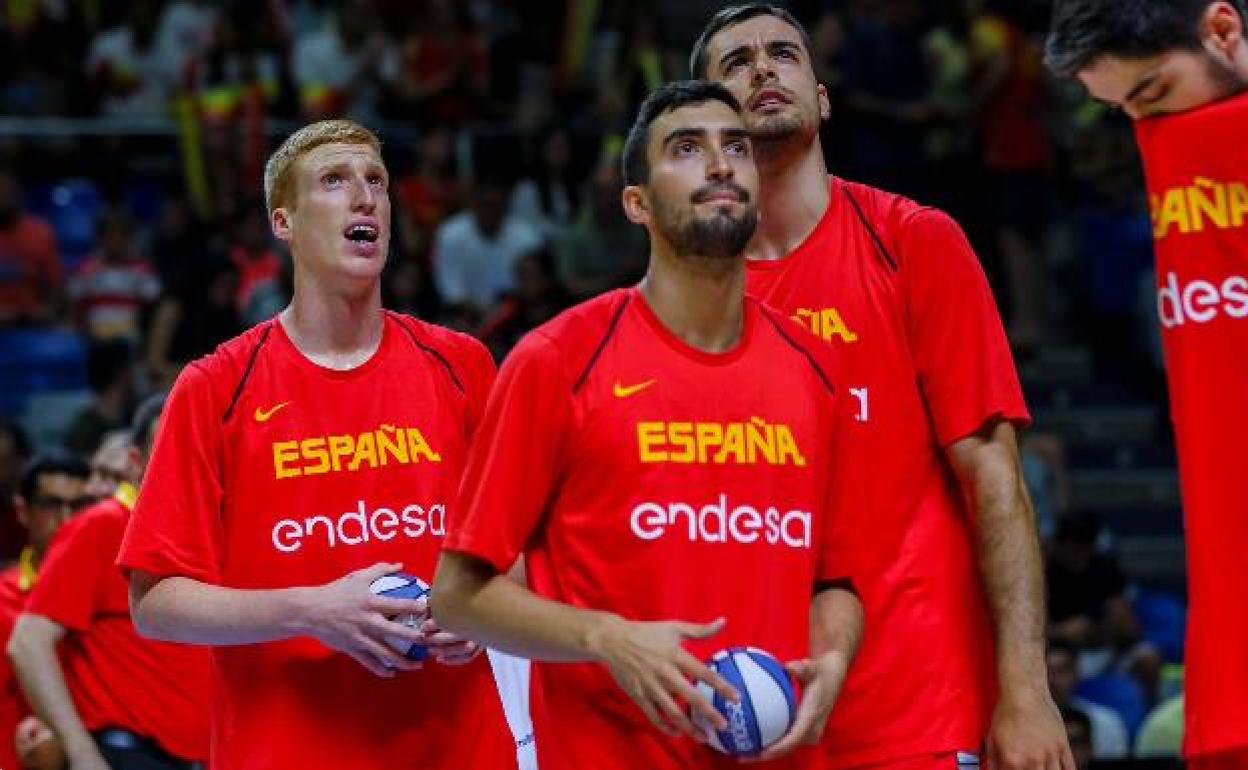 Alberto Díaz y Jaime Fernández, antes de un partido con España. 