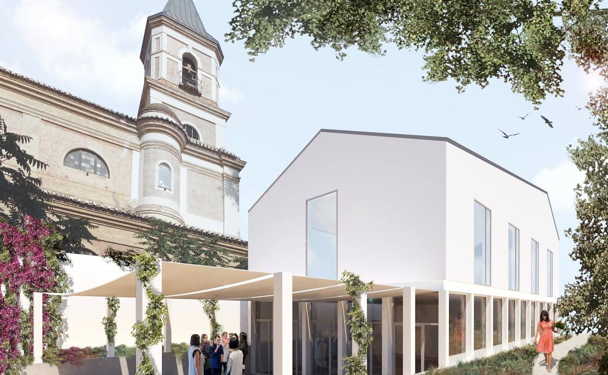 Recreación de la zona posterior del edificio que se va a realizar junto a la parroquia de la Trinidad. 