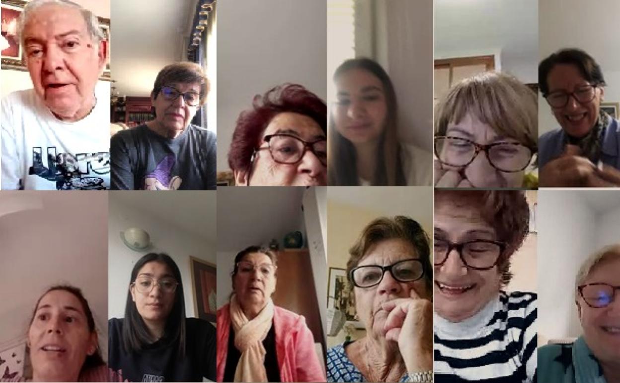 Imagen de los participantes en la actividad, realizada de manera virtual por la pandemia. 