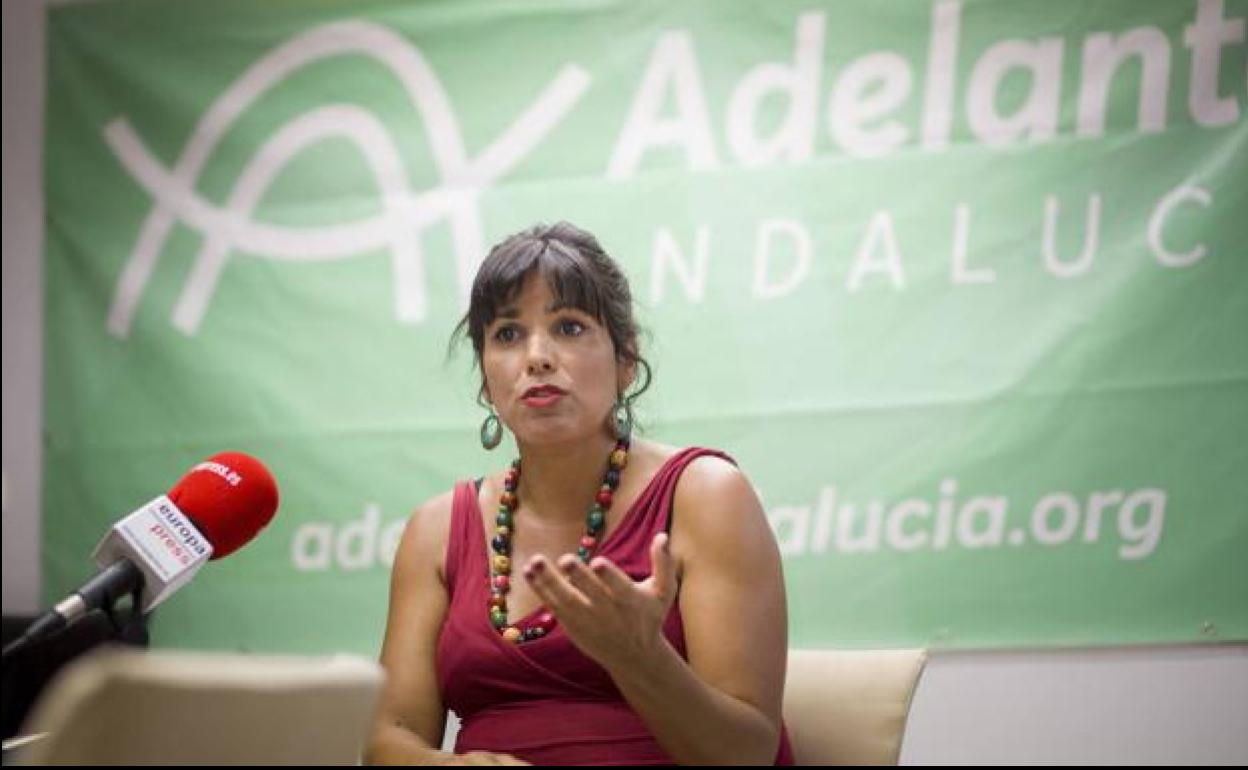 La portavoz de la refundada Adelante Andalucía, Teresa Rodríguez. 