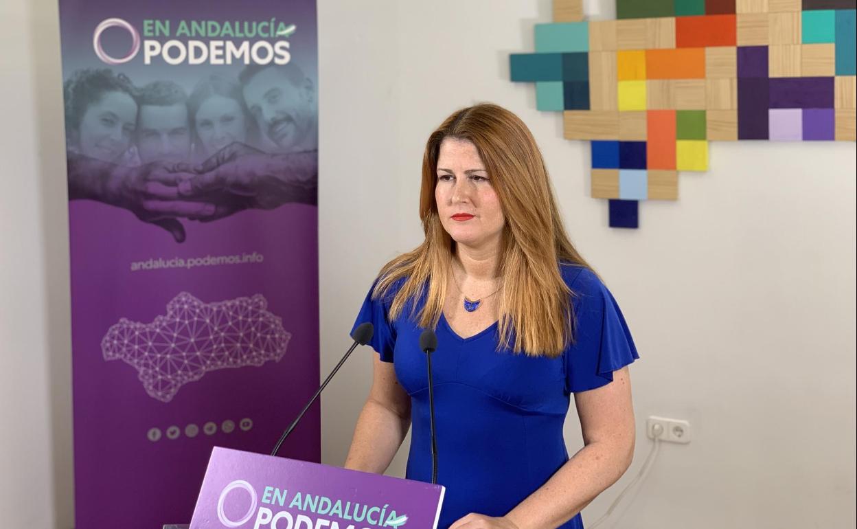 La coportavoz de Podemos en Andalucía, Susana Serrano. 